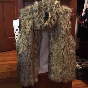 Brown fur vest